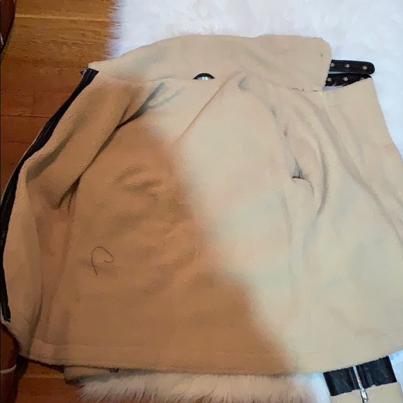 Leather aviator jacket with faux shearling - Picture 8 of 13